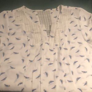 White blouse with birds